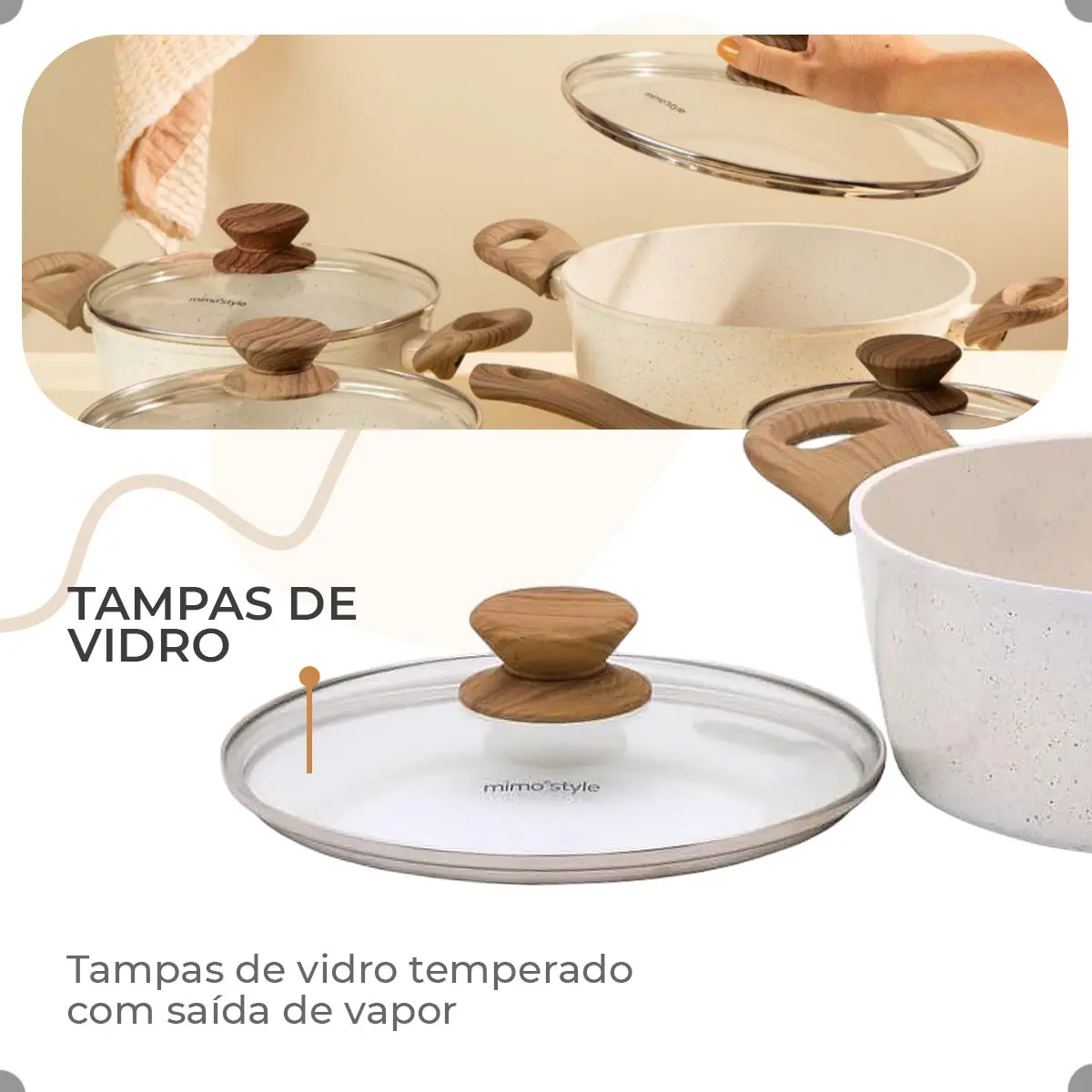 Jogo De Panelas Antiaderente Cerâmica Mimo/Colinox Style 10 Peças — imagem 6